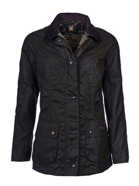 NWT Barbour Beadnell Waxed Jacket Black US Size 14